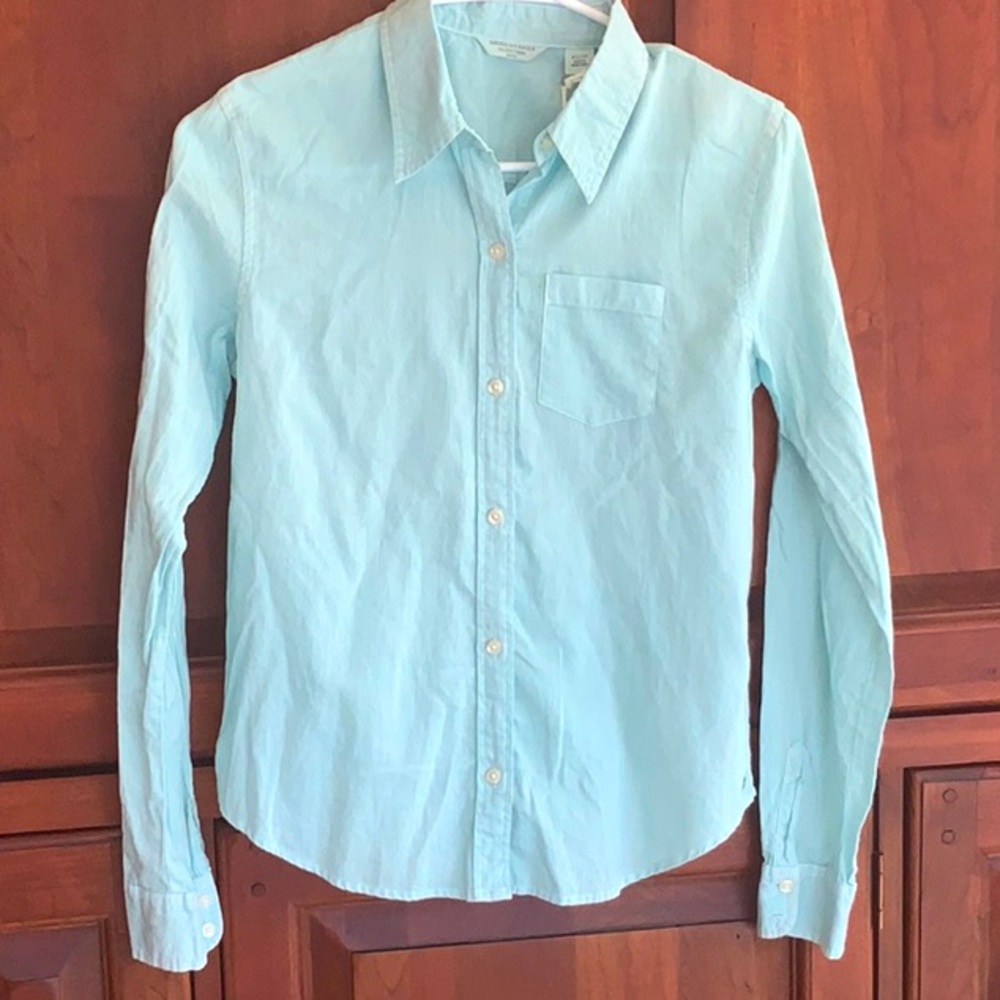 NWT 100% Cotton American Eagle Retro Vintage Look Button Down Oxford Shirt